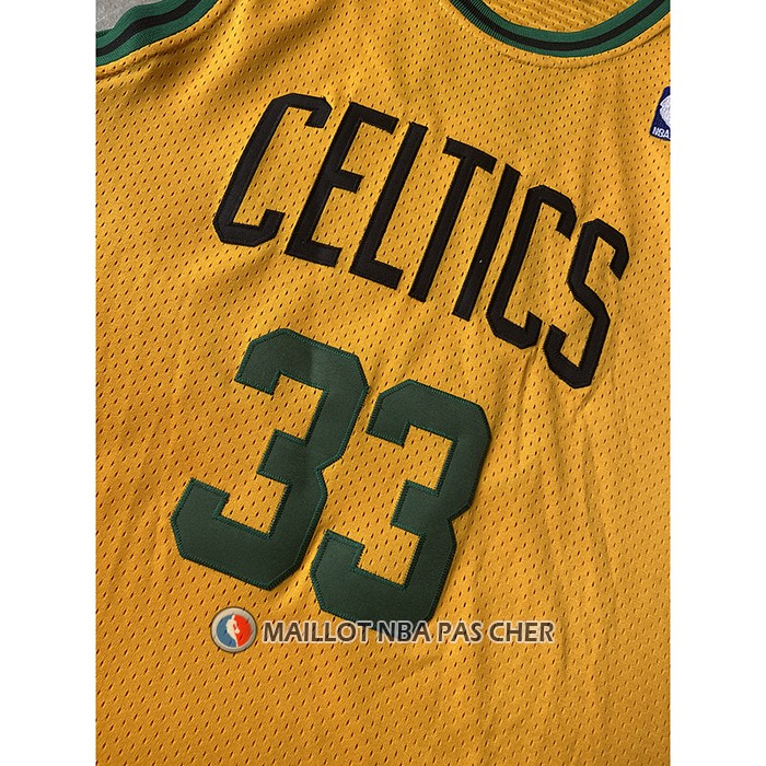 Maillot Boston Celtics Larry Bird NO 33 Mitchell & Ness 1985-86 Jaune